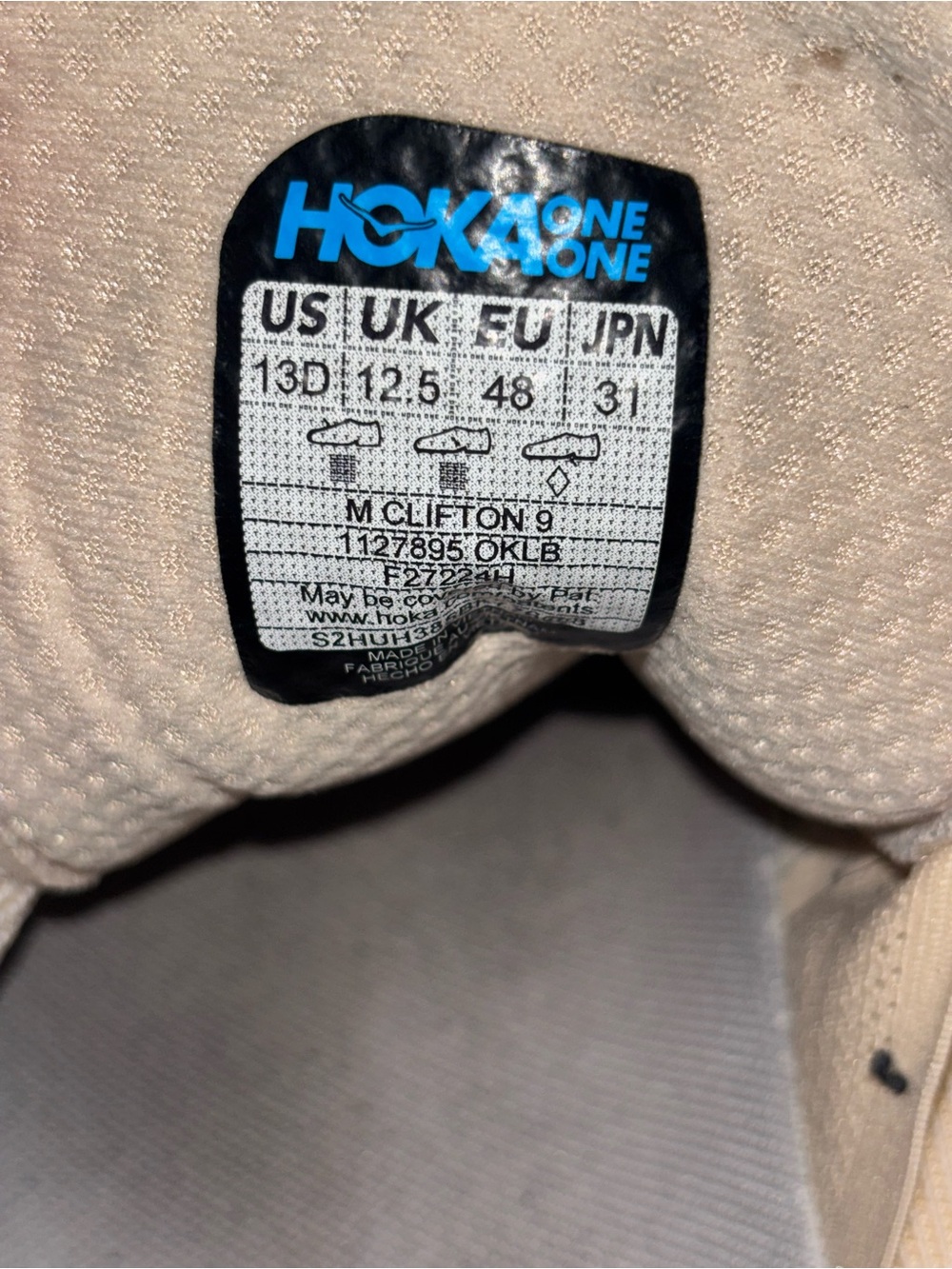 Hoka Clifton 9 running shoes MENS SZ 13D - Picture 2 of 13